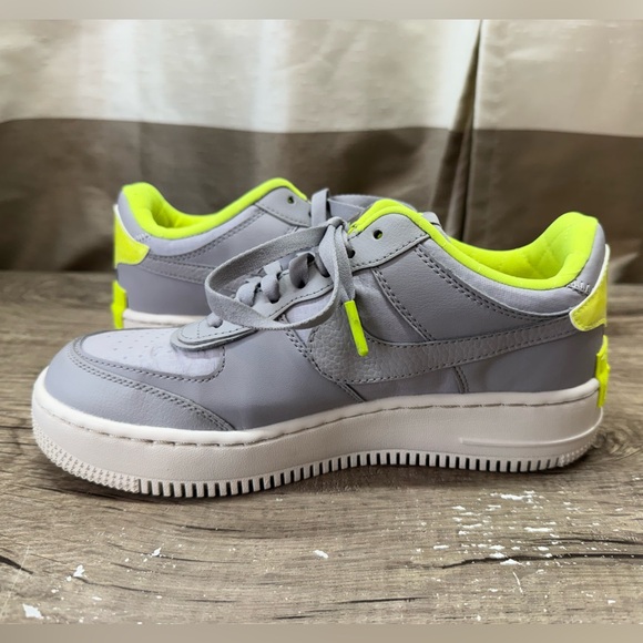 Nike Women's Air Force 1 Shoes Shadow Atmosphere Grey Volt Sneakers size 8.5 - Picture 5 of 11
